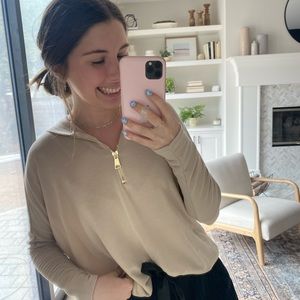 Beige Quarter Zip